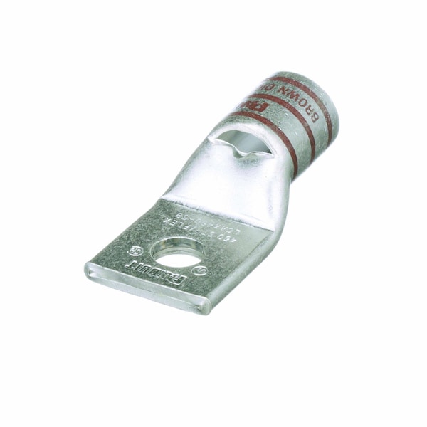 One-Hole Compression Lug, Standard Barrel, Copper, Brown